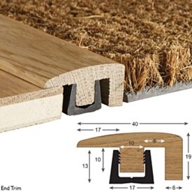 1.8m Solid Light Oak End Threshold Lacquered 15-18mm