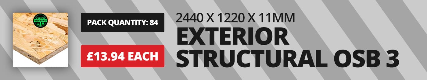 2440 x 1220 x 11mm Exterior Structural OSB 3
